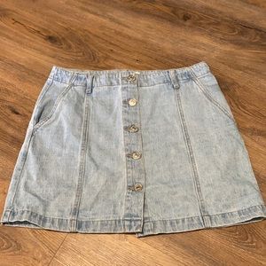 Button Up Jean Skirt